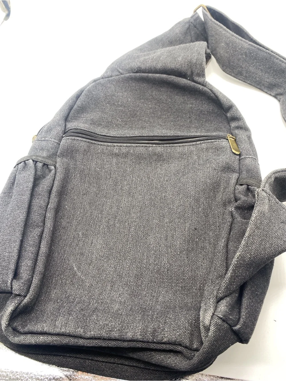 Men's Charcoal Canvas Sling Backpack - Versatile Crossbody Bag